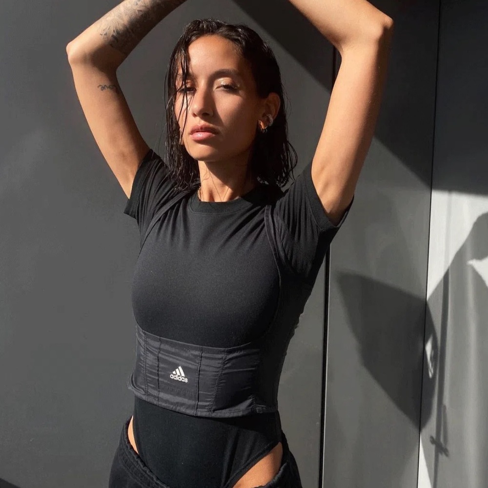 frankie collective reworked reebok underbust girdle corset
